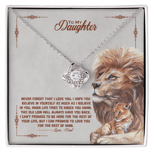 To My Beautiful Daughter I Promise To Love You For The Rest Of My Life - 14K White Gold Finish / Standard Box - Jewelry