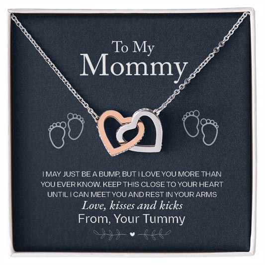 To My Mommy Love From Your Tummy - 14k White Gold Finish / Standard Box - Jewelry