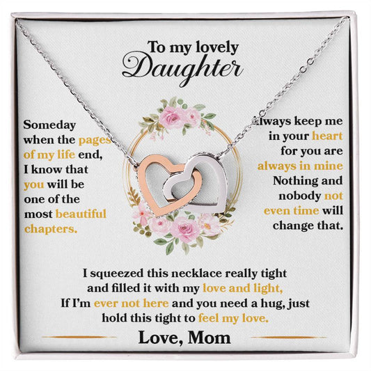 To My Lovely Daughter Hold This Tight To Feel My Love - 14k White Gold Finish / Standard Box - Jewelry