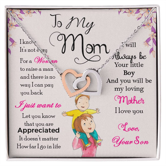 To My Mom I Will Always Be Your Little Boy - 14k White Gold Finish / Standard Box - Jewelry