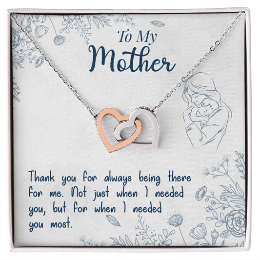 To My Mother Thank You For Always Being There - 14k White Gold Finish / Standard Box - Jewelry