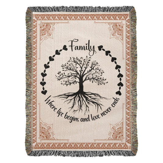 Family Roots Celtic Tree Woven Blanket - Blanket